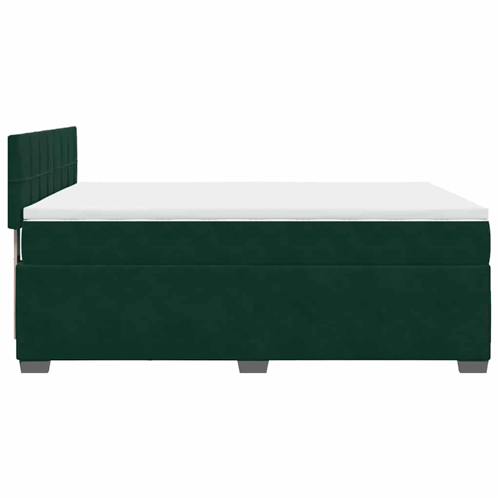Giroletto a Molle con Materasso Verde Scuro 140x190 cm Velluto | homemem39