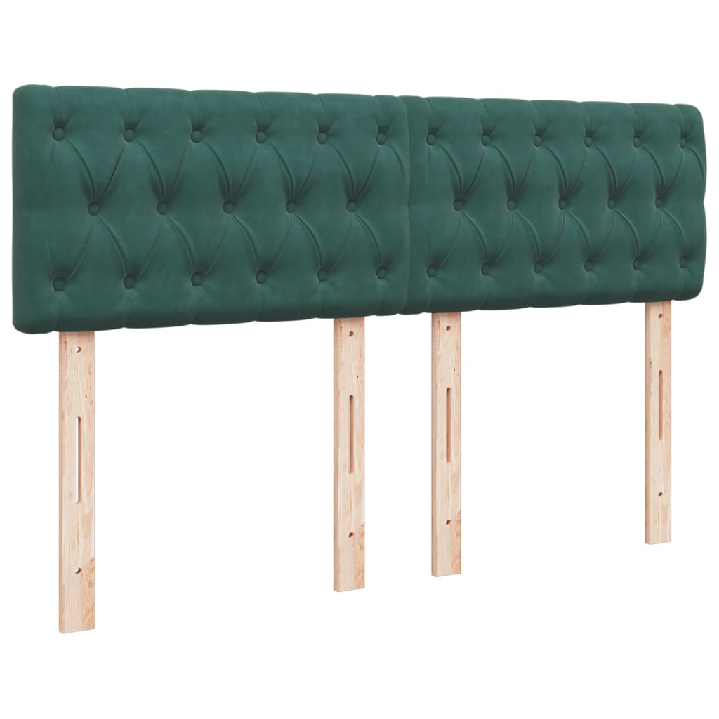Giroletto a Molle con Materasso Verde Scuro 140x190 cm Velluto