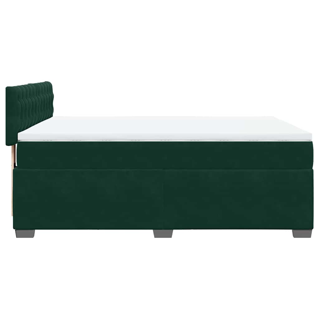 Giroletto a Molle con Materasso Verde Scuro 140x190 cm Velluto | homemem39