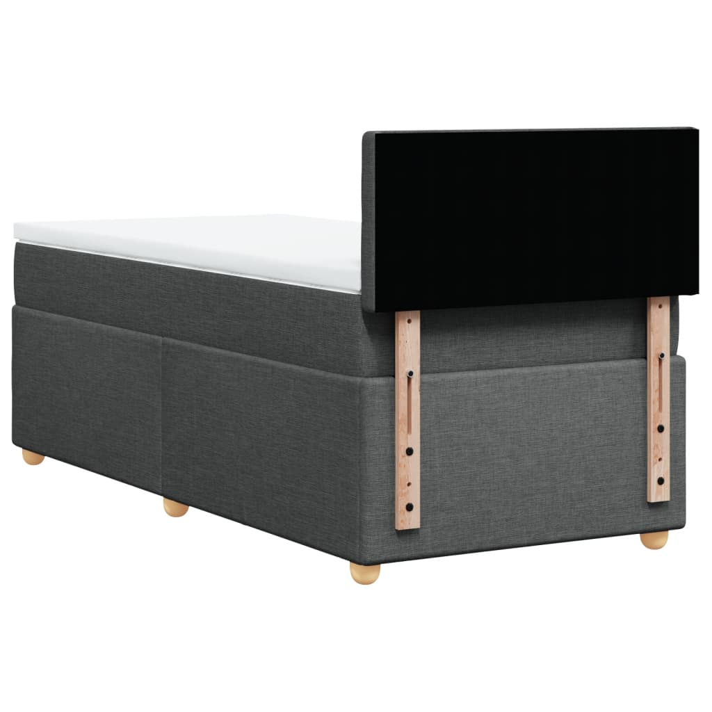 Giroletto a Molle con Materasso Grigio Scuro 100x200 cm Tessuto