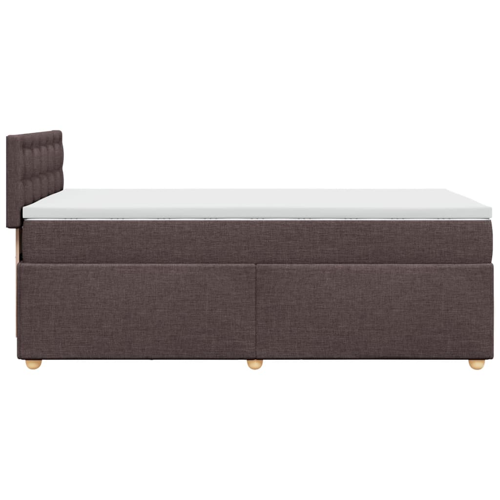 Giroletto a Molle con Materasso Marrone Scuro 100x200cm Tessuto