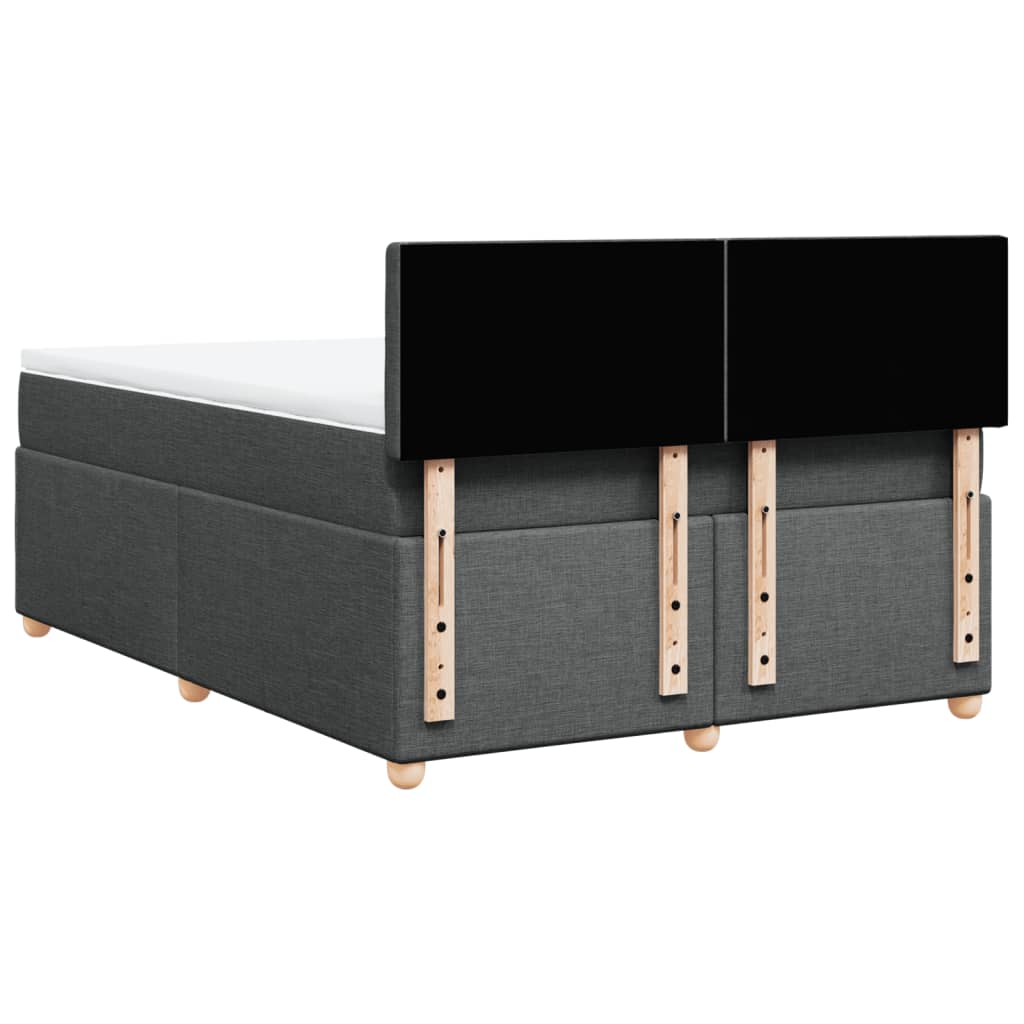 Giroletto a Molle con Materasso Grigio Scuro 140x190 cm Tessuto