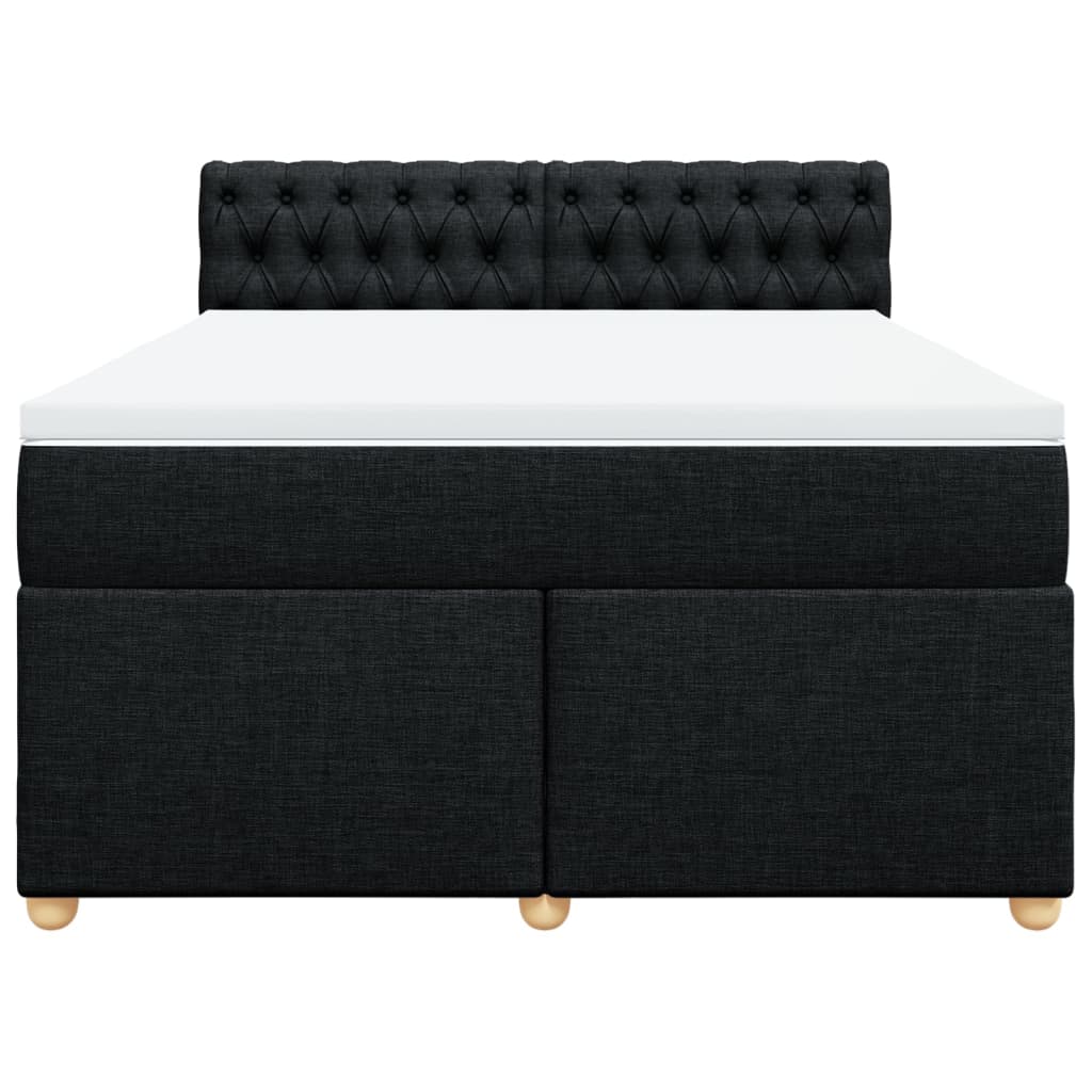 Giroletto a Molle con Materasso Nero 140x200 cm in Tessuto