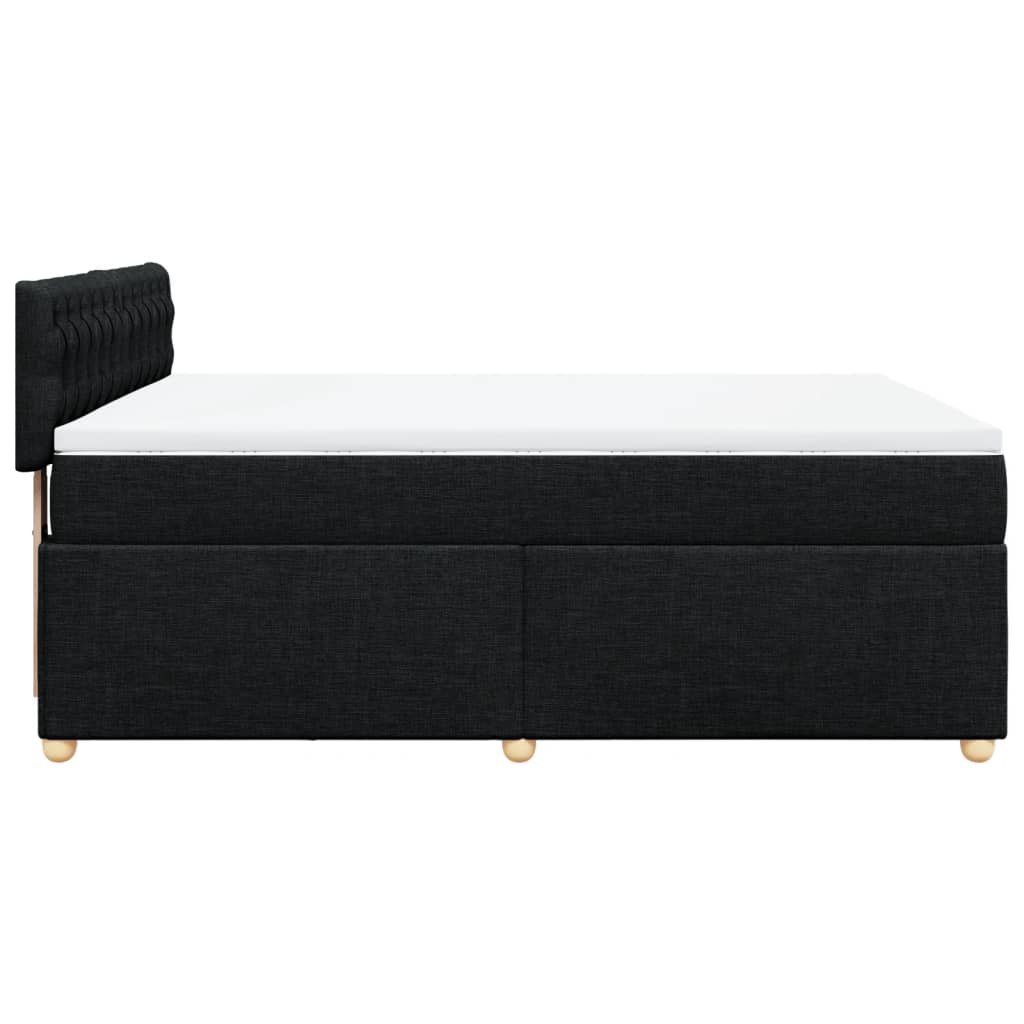 Giroletto a Molle con Materasso Nero 140x200 cm in Tessuto