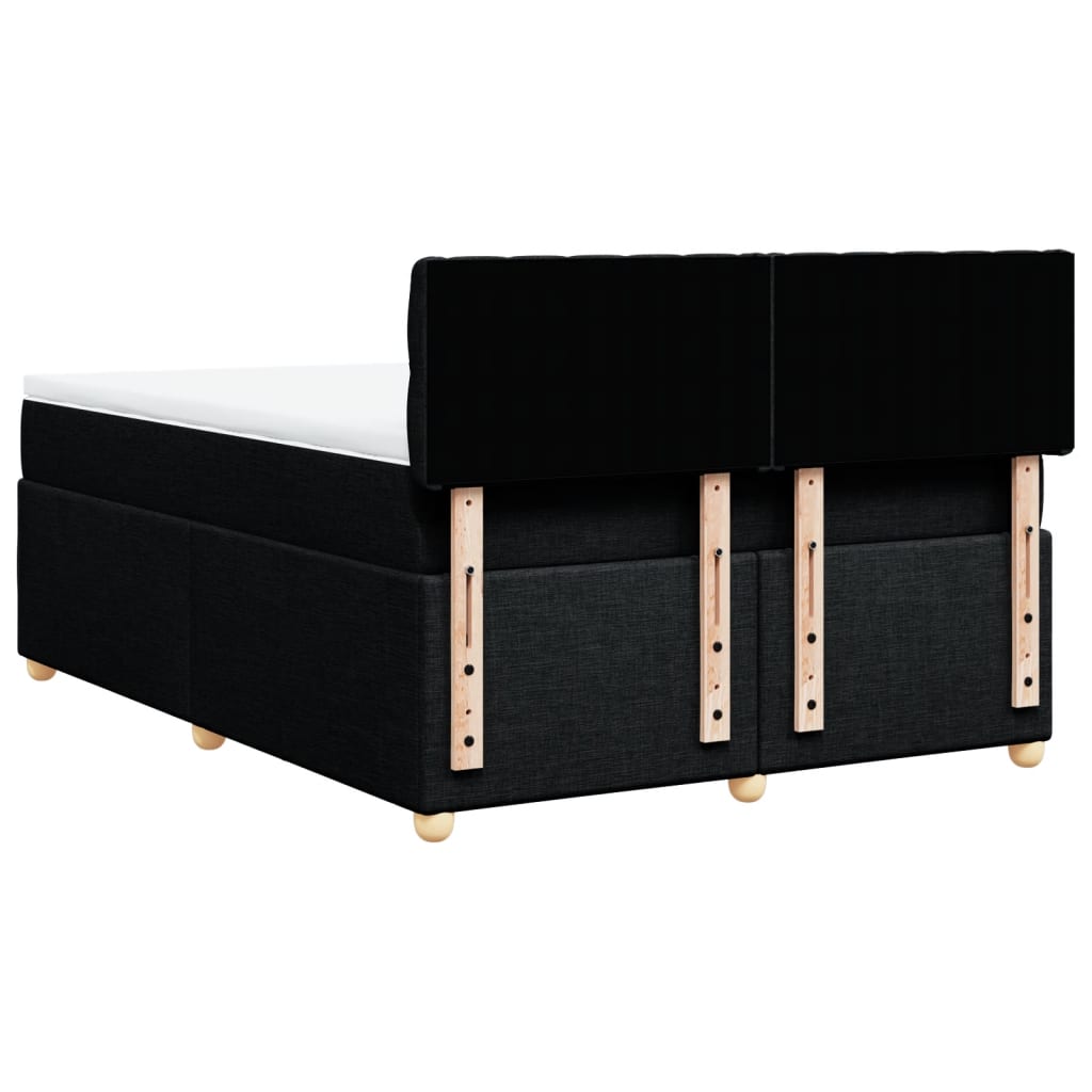 Giroletto a Molle con Materasso Nero 140x200 cm in Tessuto