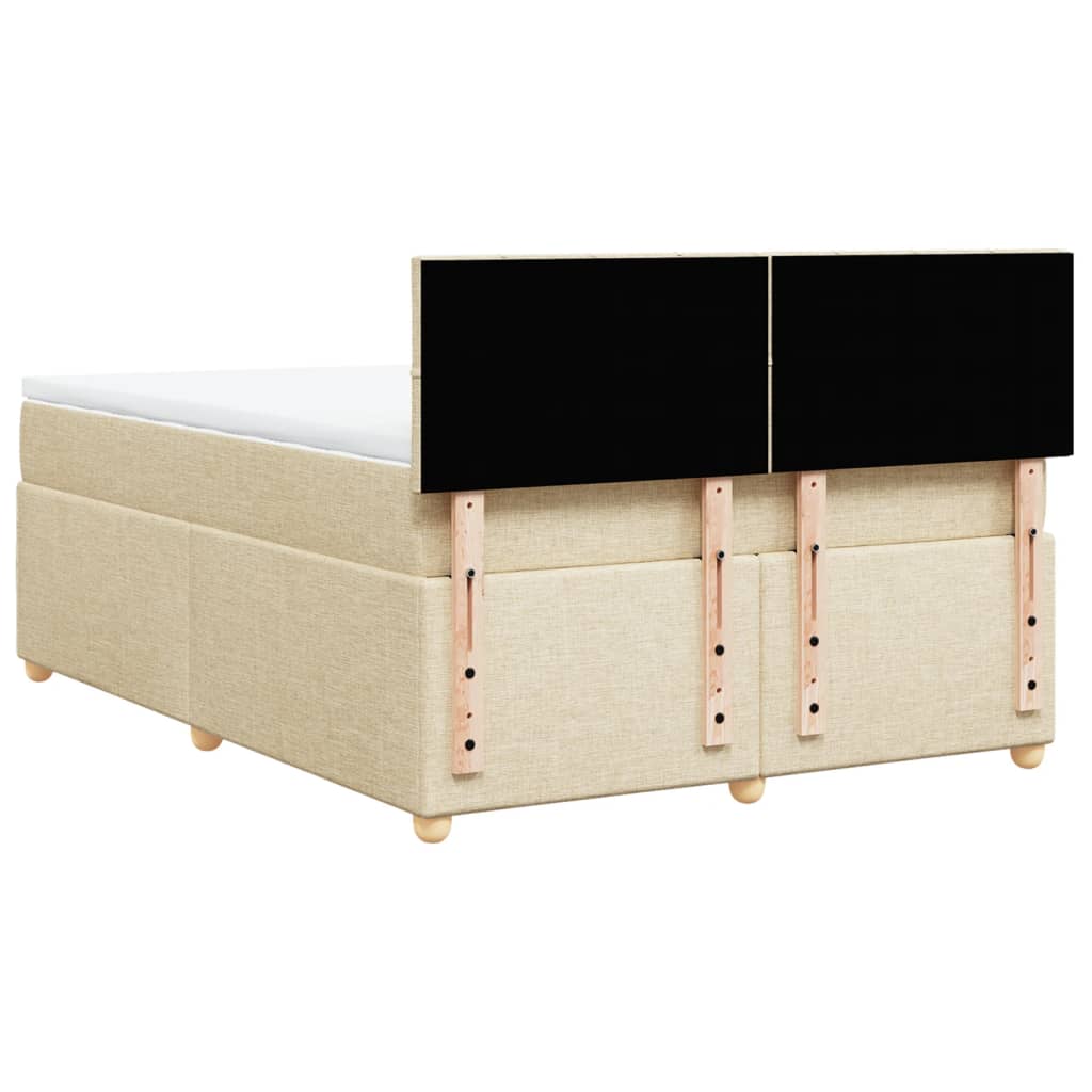 Giroletto a Molle con Materasso Crema 160x200 cm in Tessuto