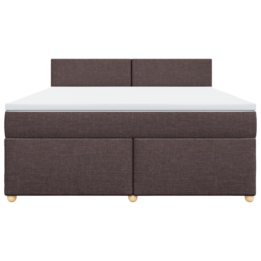 Giroletto a Molle con Materasso Marrone Scuro 180x200cm Tessuto