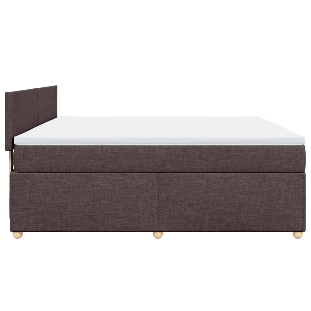 Giroletto a Molle con Materasso Marrone Scuro 180x200cm Tessuto