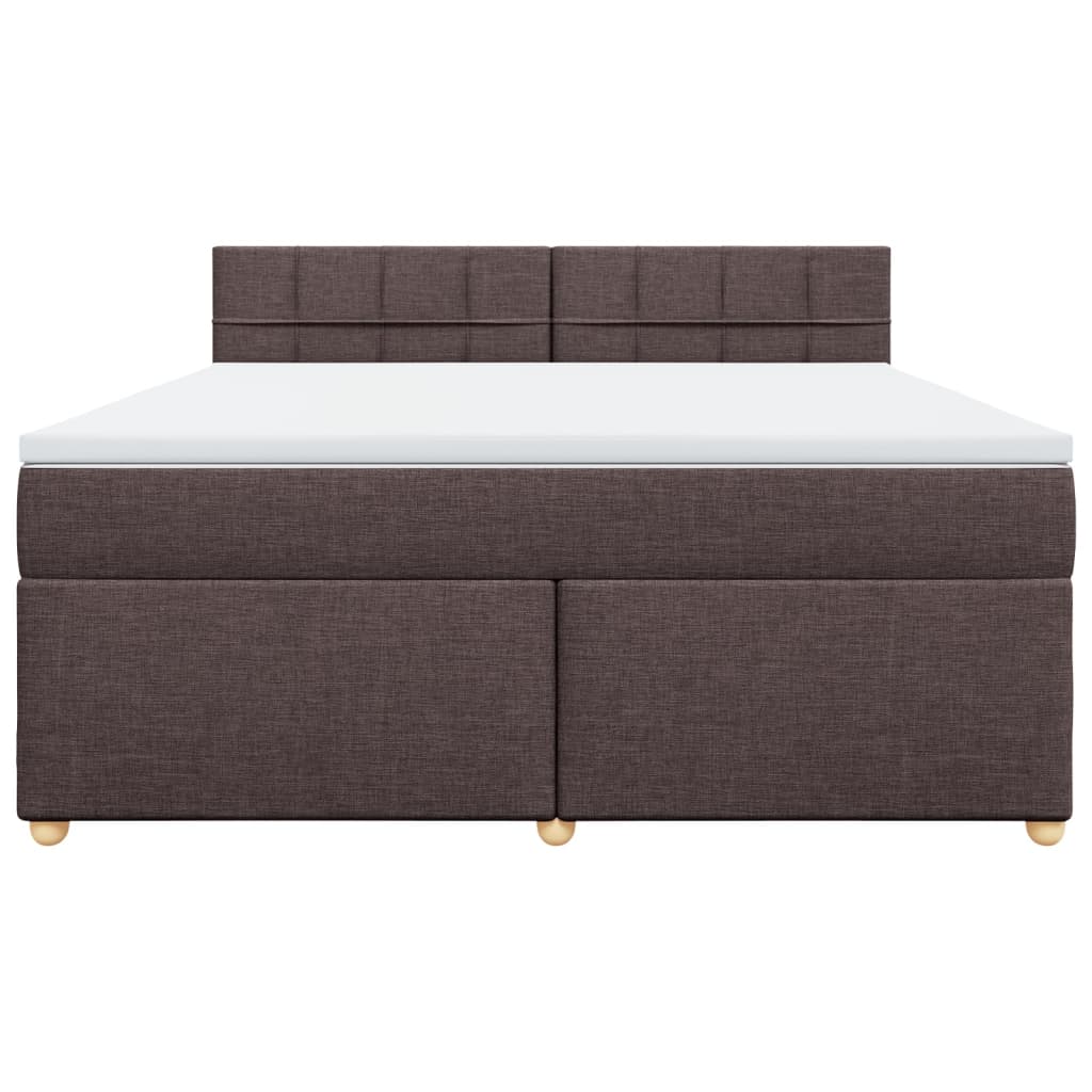 Giroletto a Molle con Materasso Marrone Scuro 180x200cm Tessuto