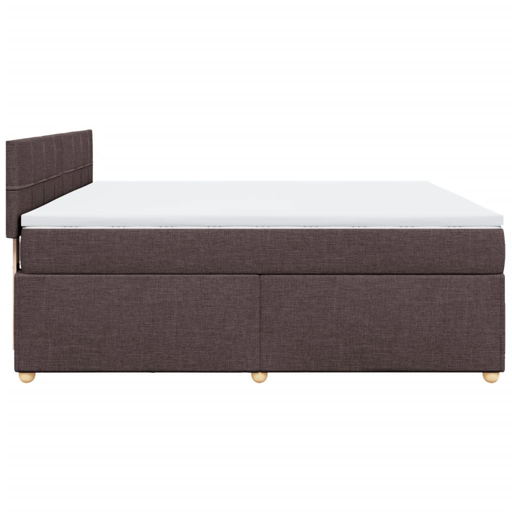 Giroletto a Molle con Materasso Marrone Scuro 180x200cm Tessuto