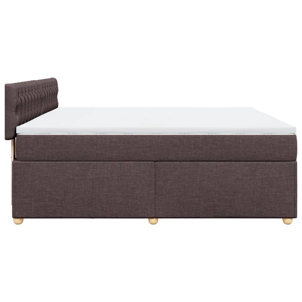 Giroletto a Molle con Materasso Marrone Scuro 180x200cm Tessuto