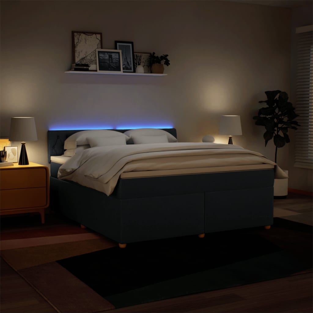 Giroletto a Molle con Materasso Blu 180x200 cm in Tessuto