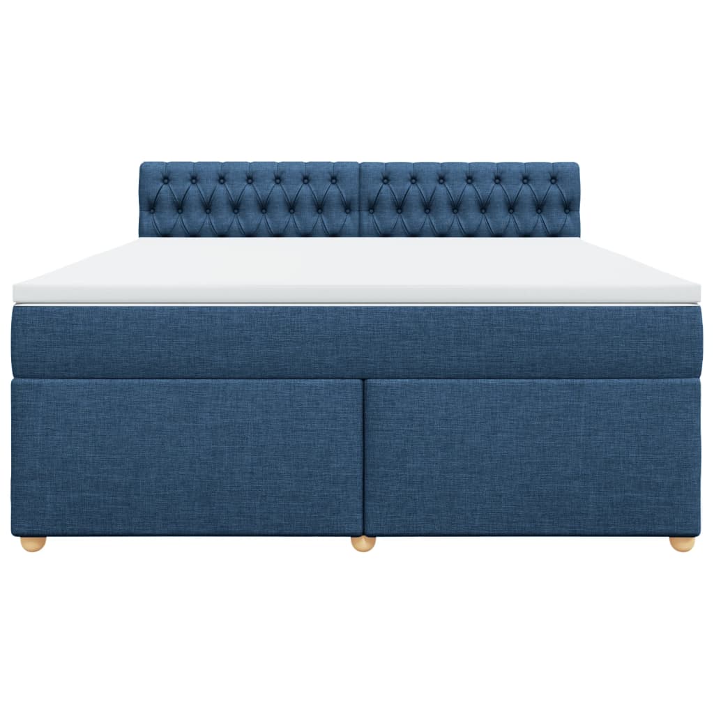Giroletto a Molle con Materasso Blu 180x200 cm in Tessuto