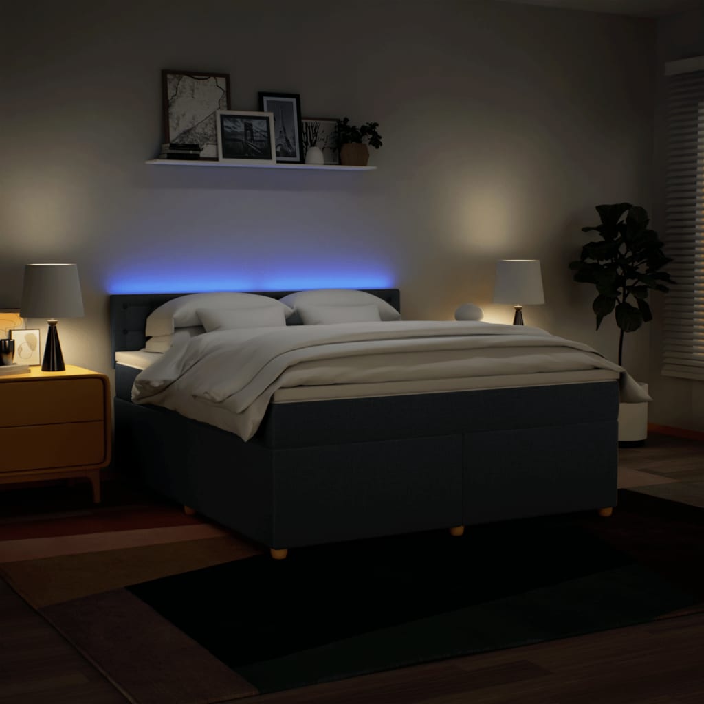 Giroletto a Molle con Materasso Blu 180x200 cm in Tessuto