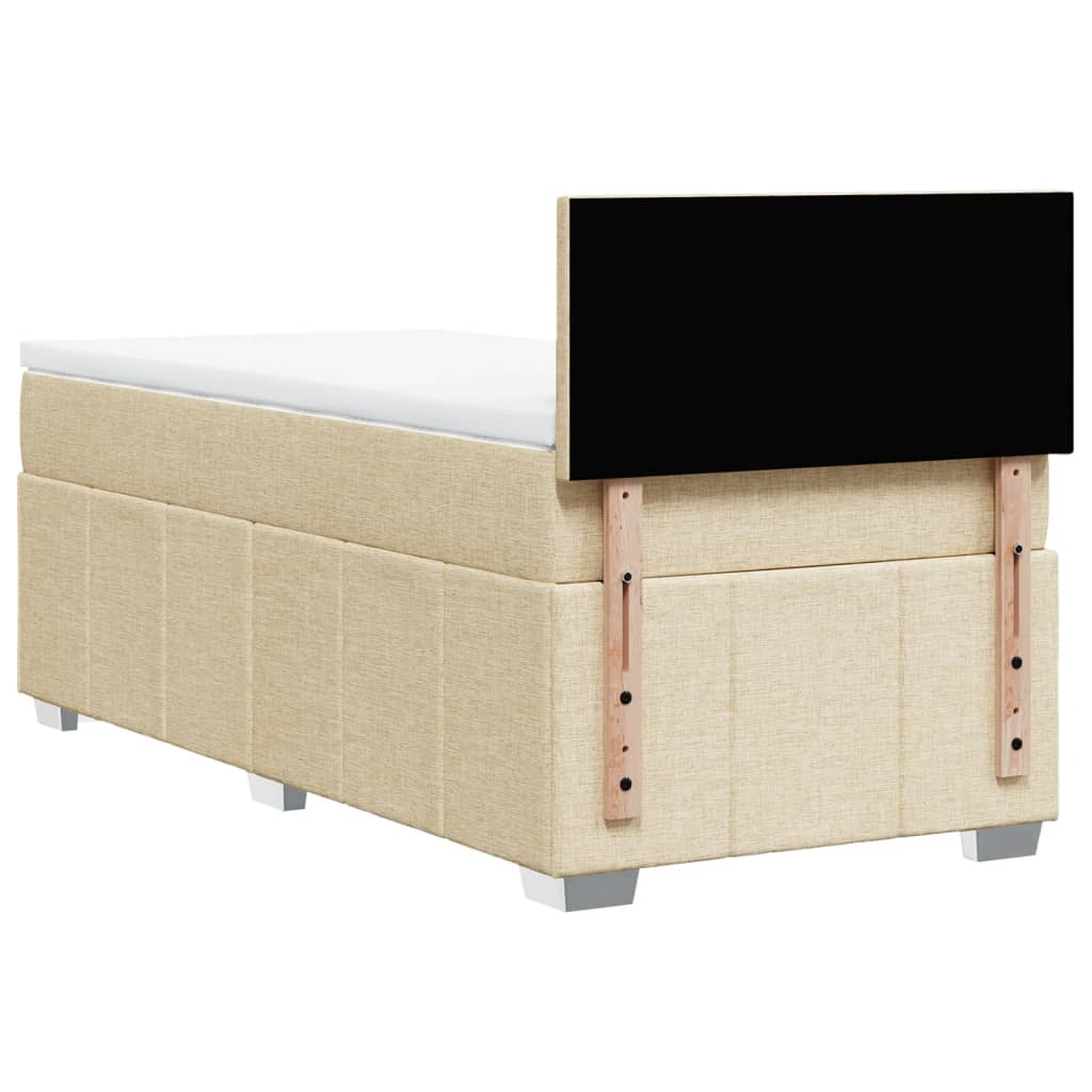 Giroletto a Molle con Materasso Crema 100x200 cm in Tessuto