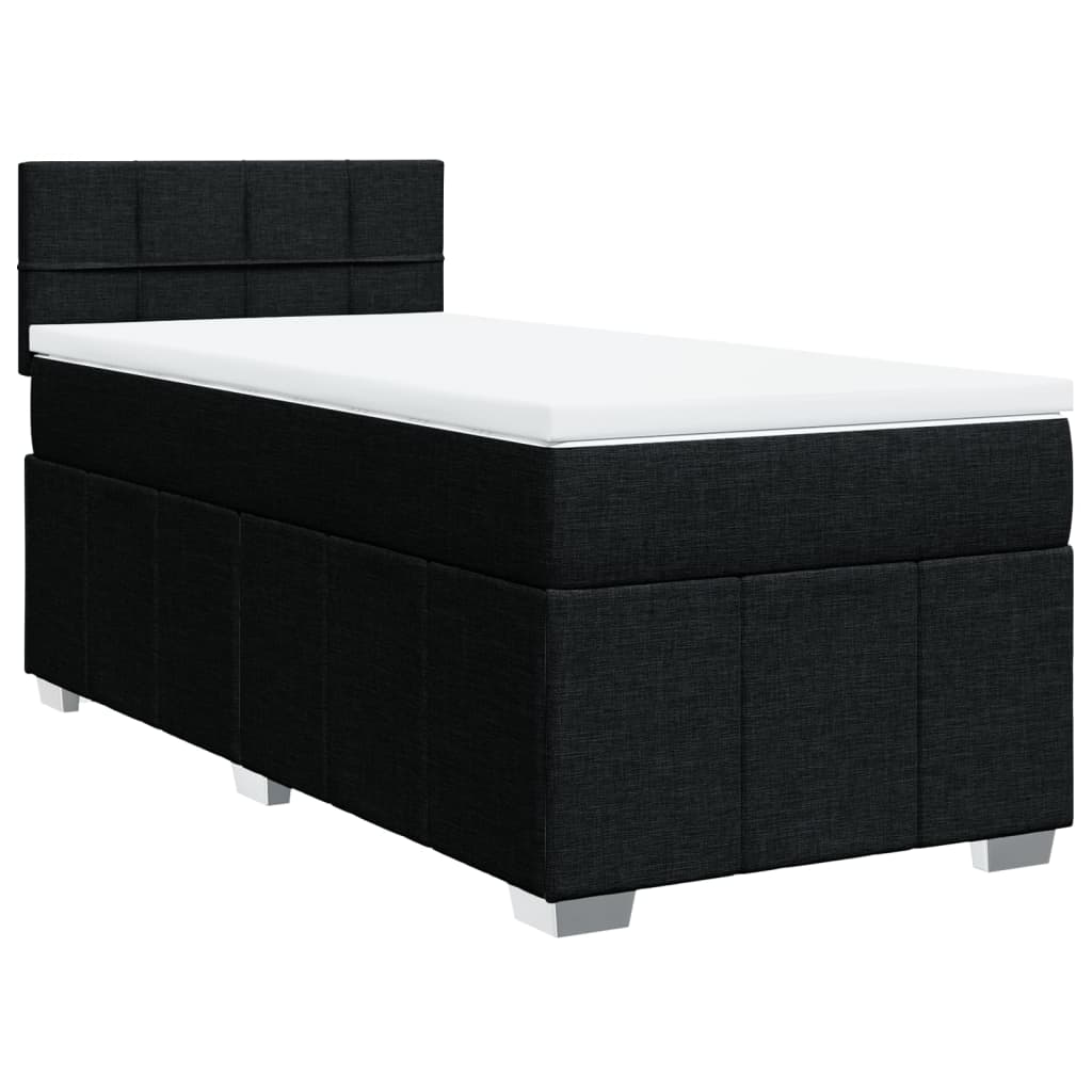 Giroletto a Molle con Materasso Nero 100x200 cm in Tessuto