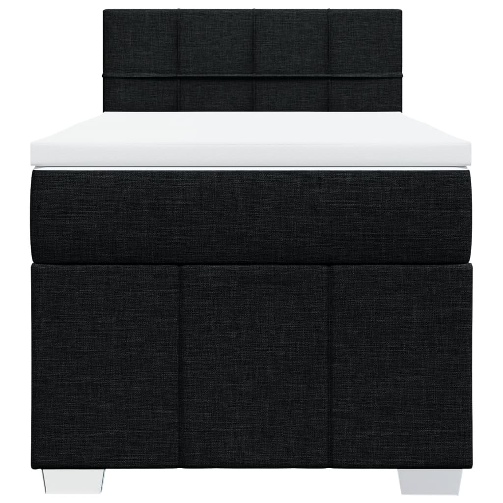 Giroletto a Molle con Materasso Nero 100x200 cm in Tessuto