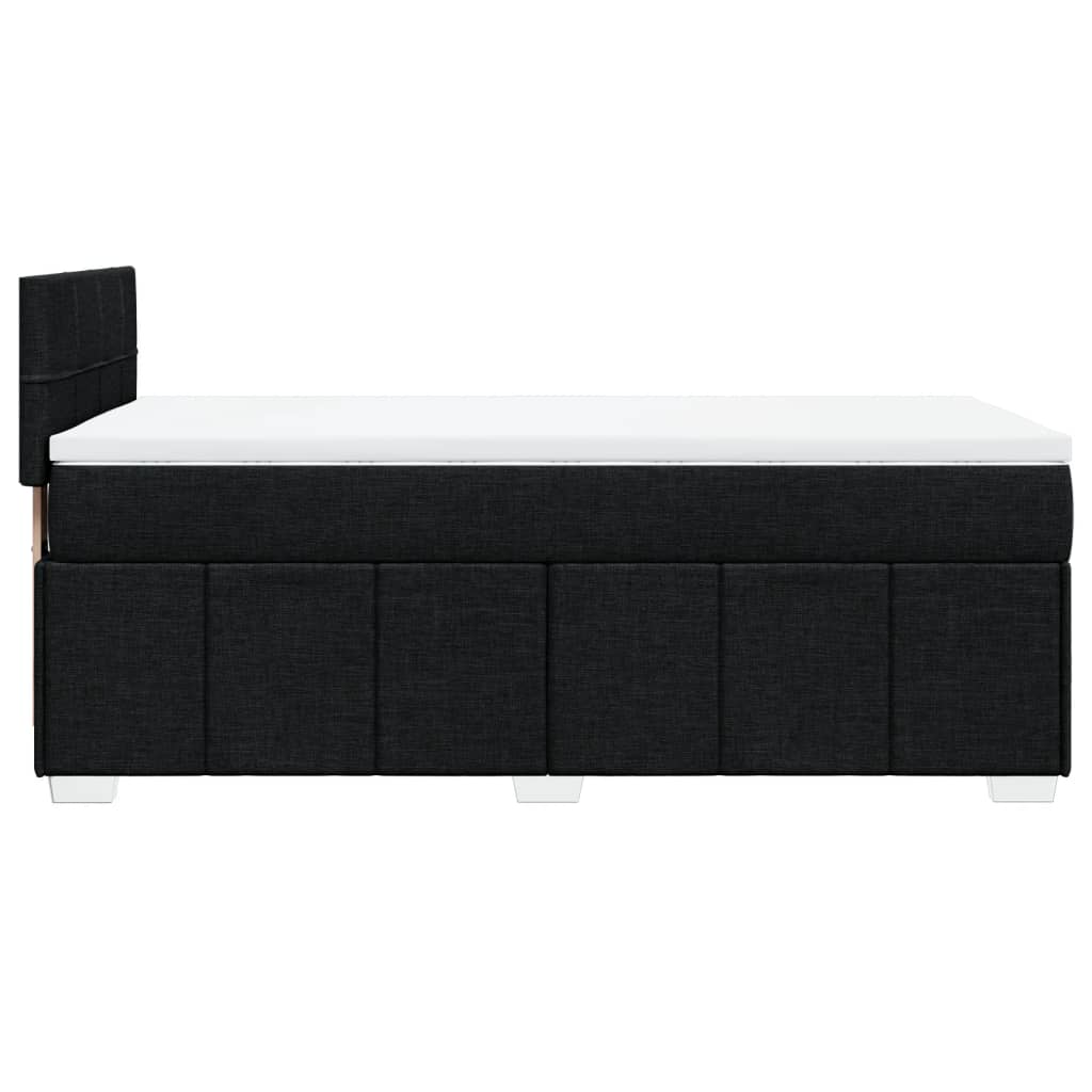 Giroletto a Molle con Materasso Nero 100x200 cm in Tessuto