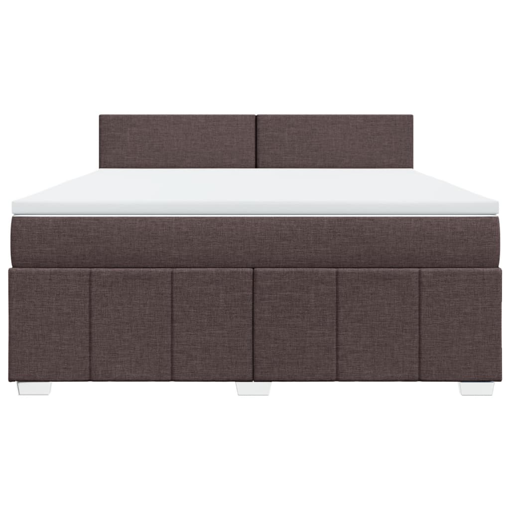 Giroletto a Molle con Materasso Marrone Scuro 180x200cm Tessuto