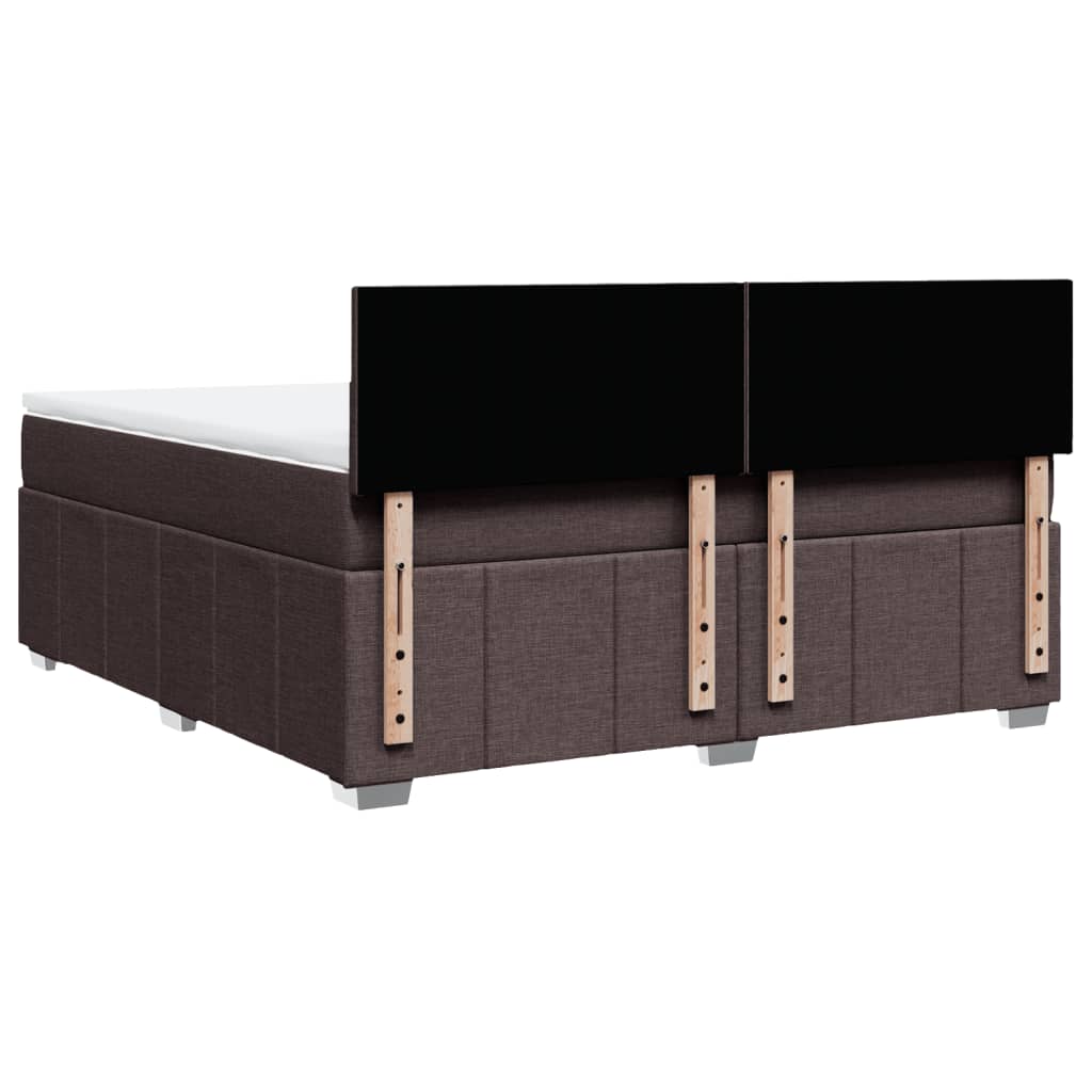 Giroletto a Molle con Materasso Marrone Scuro 180x200cm Tessuto
