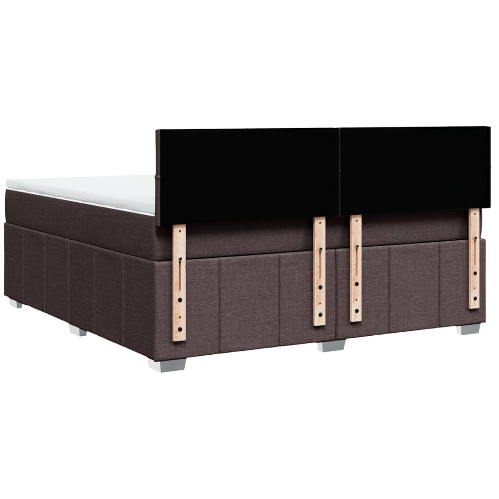 Giroletto a Molle con Materasso Marrone Scuro 180x200cm Tessuto