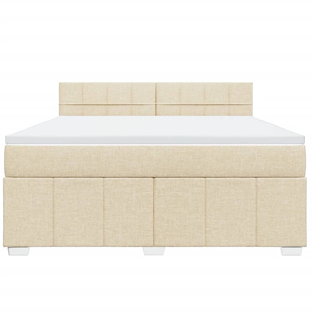 Giroletto a Molle con Materasso Crema 180x200 cm in Tessuto