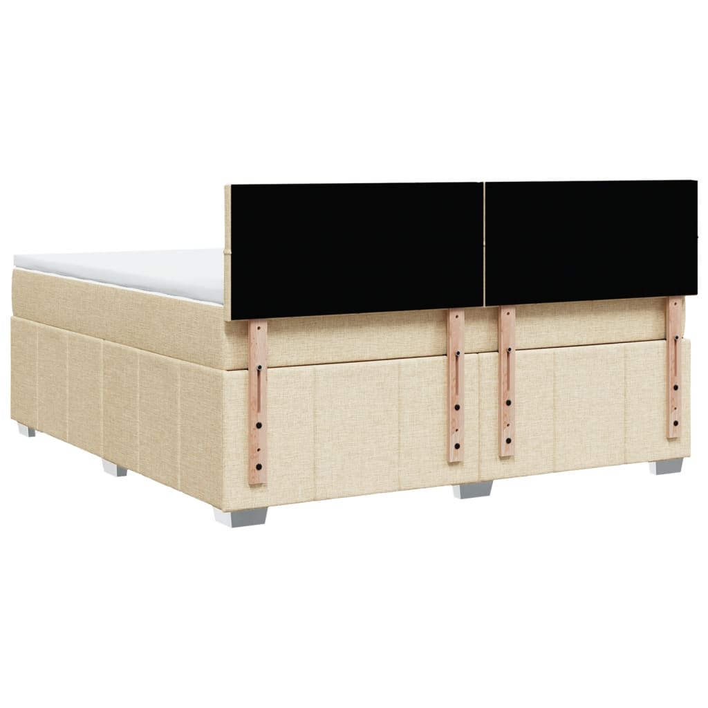 Giroletto a Molle con Materasso Crema 180x200 cm in Tessuto