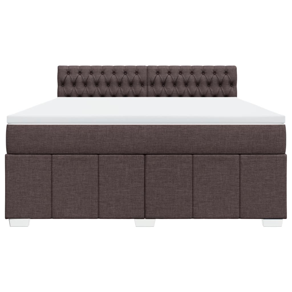 Giroletto a Molle con Materasso Marrone Scuro 180x200cm Tessuto