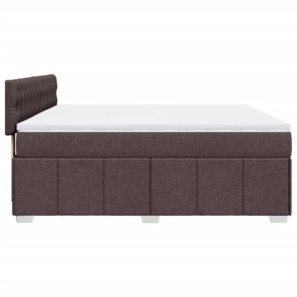 Giroletto a Molle con Materasso Marrone Scuro 180x200cm Tessuto
