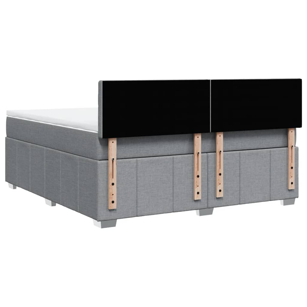 Giroletto a Molle con Materasso Grigio Chiaro180x200 cm Tessuto
