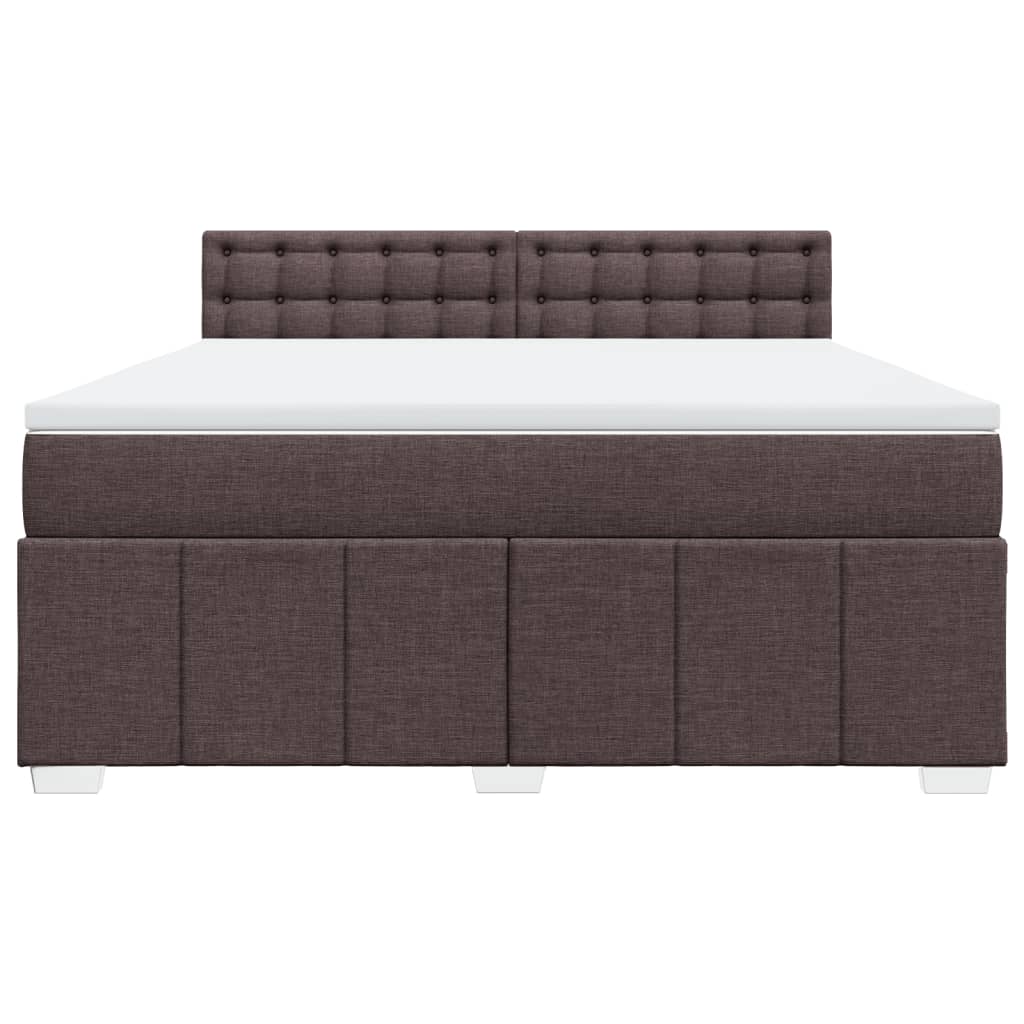 Giroletto a Molle con Materasso Marrone Scuro 180x200cm Tessuto