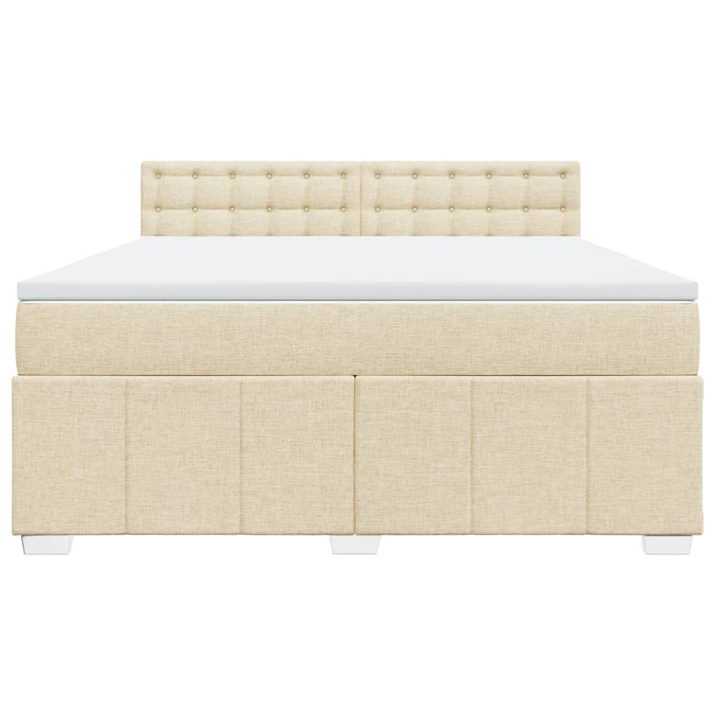 Giroletto a Molle con Materasso Crema 180x200 cm in Tessuto
