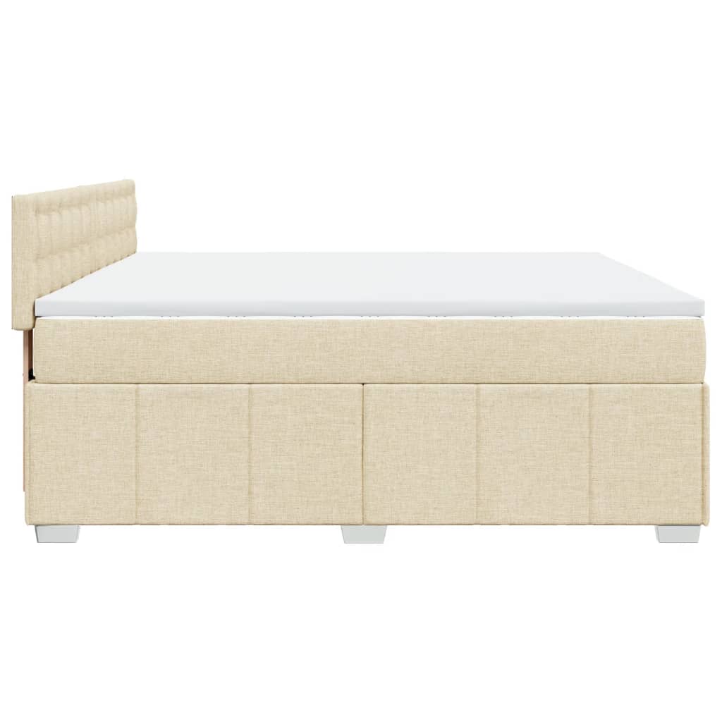 Giroletto a Molle con Materasso Crema 180x200 cm in Tessuto