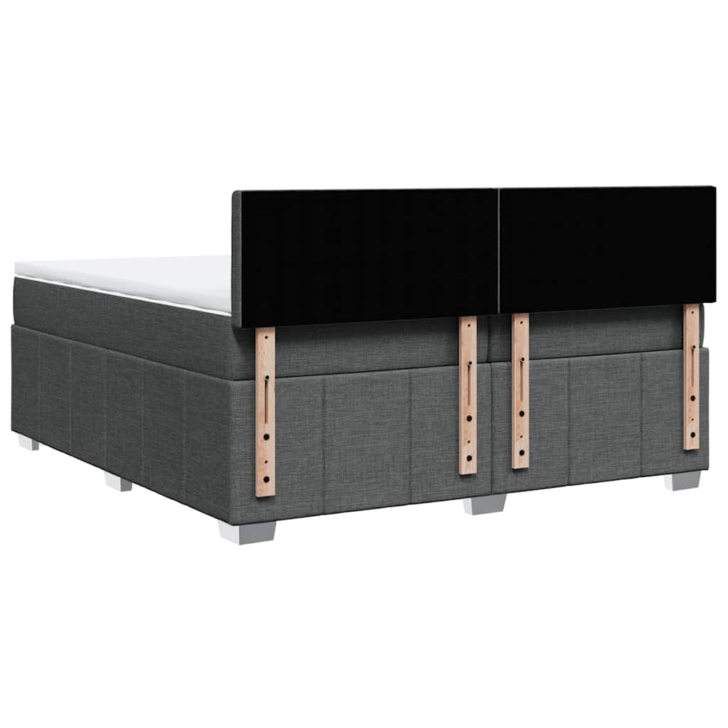 Giroletto a Molle con Materasso Grigio Scuro 200x200 cm Tessuto | homemem39