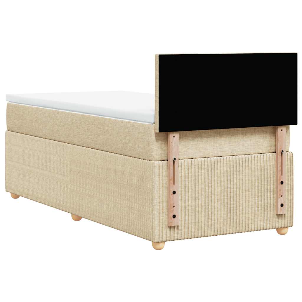 Giroletto a Molle con Materasso Crema 100x200 cm in Tessuto | homemem39