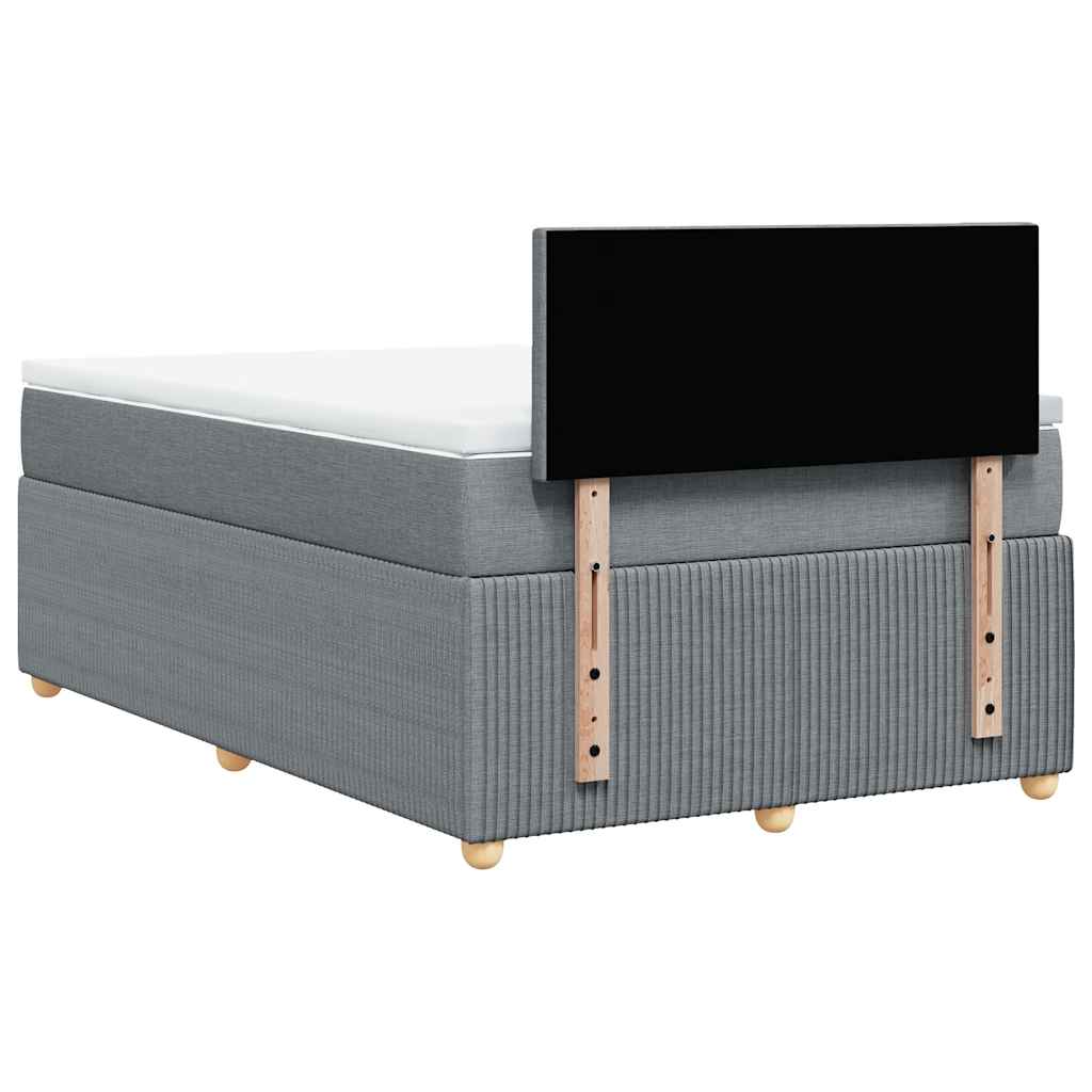 Giroletto a Molle con Materasso Grigio Chiaro 120x190cm Tessuto