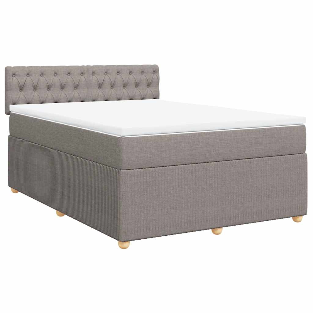 Giroletto a Molle con Materasso Tortora 140x190 cm in Tessuto