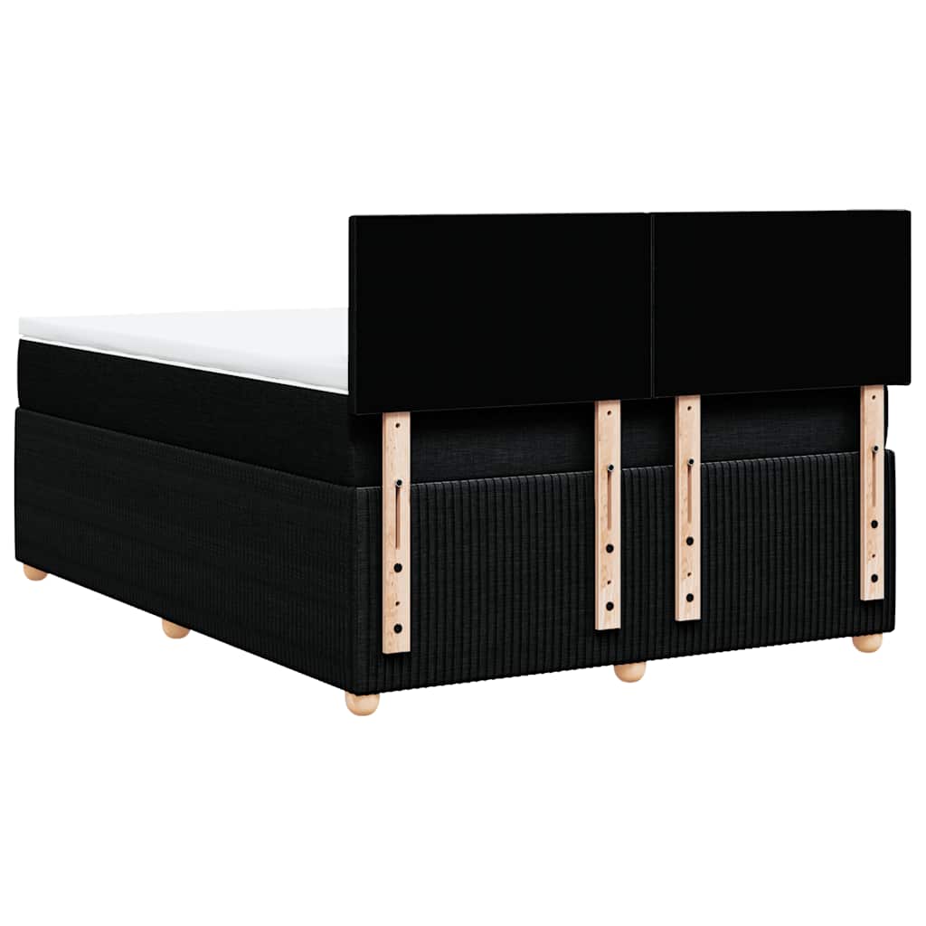 Giroletto a Molle con Materasso Nero 160x200 cm in Tessuto | homemem39