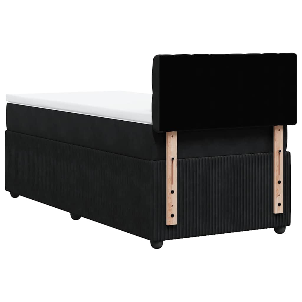 Giroletto a Molle con Materasso Nero 90x190 cm in Velluto | homemem39