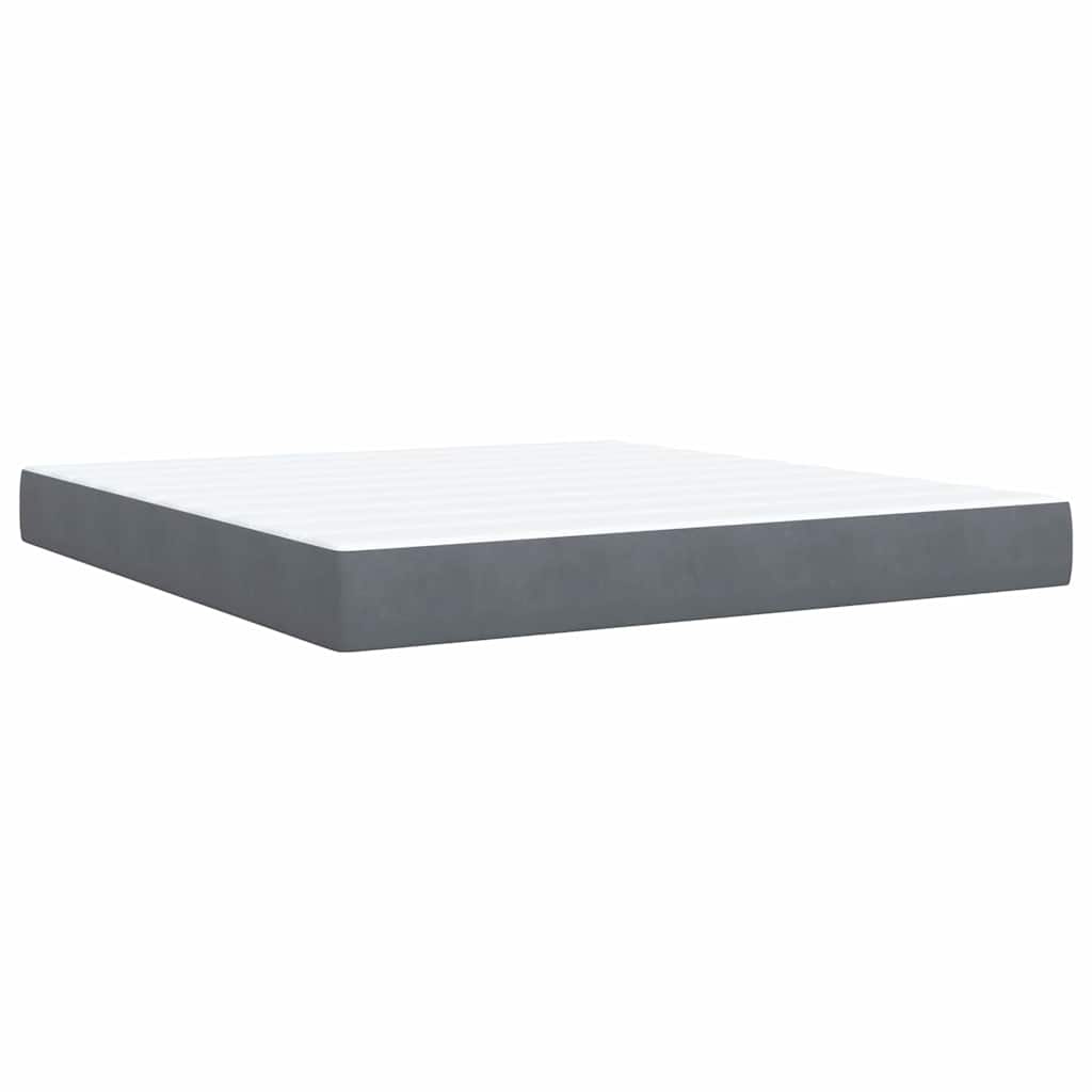 Giroletto a Molle con Materasso Grigio Scuro 180x200 cm Velluto | homemem39