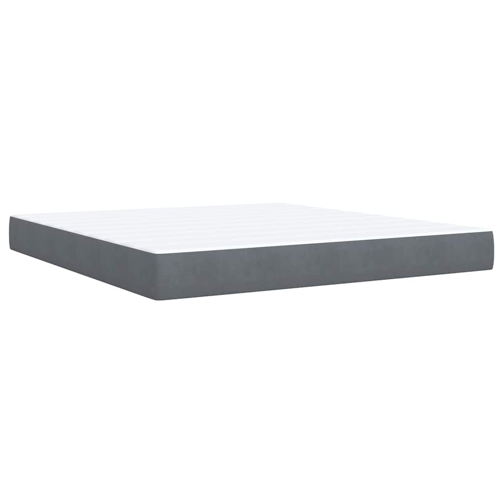 Giroletto a Molle con Materasso Grigio Scuro 180x200 cm Velluto | homemem39