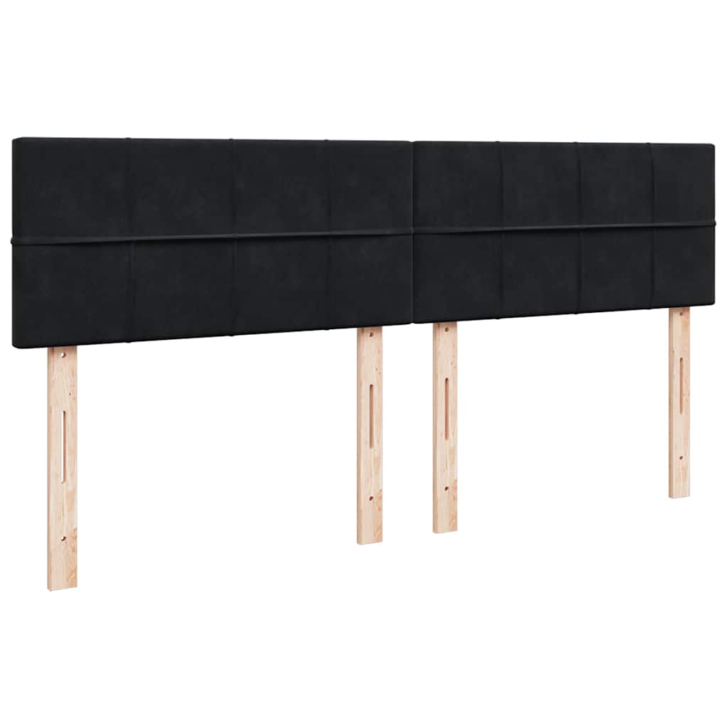 Giroletto a Molle con Materasso Nero 180x200 cm in Velluto