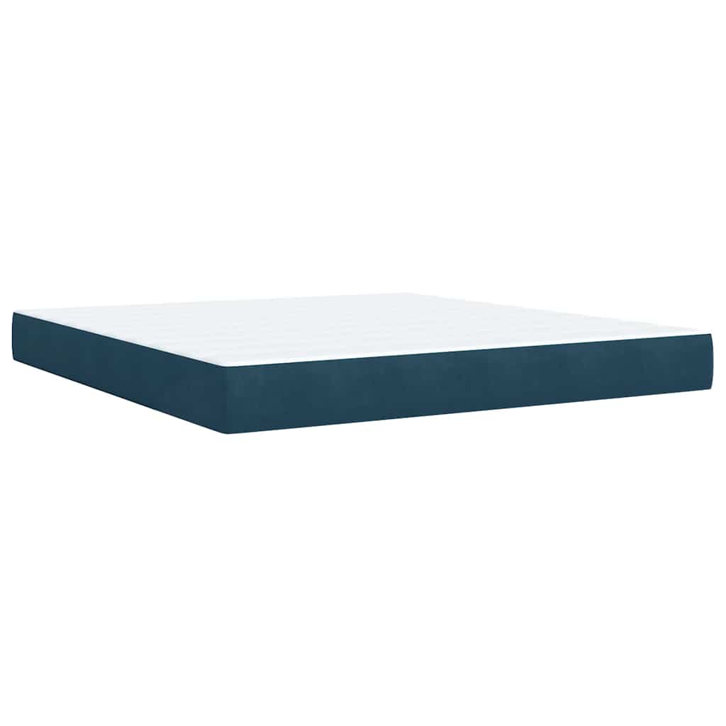 Giroletto a Molle con Materasso Blu 180x200 cm in Velluto | homemem39