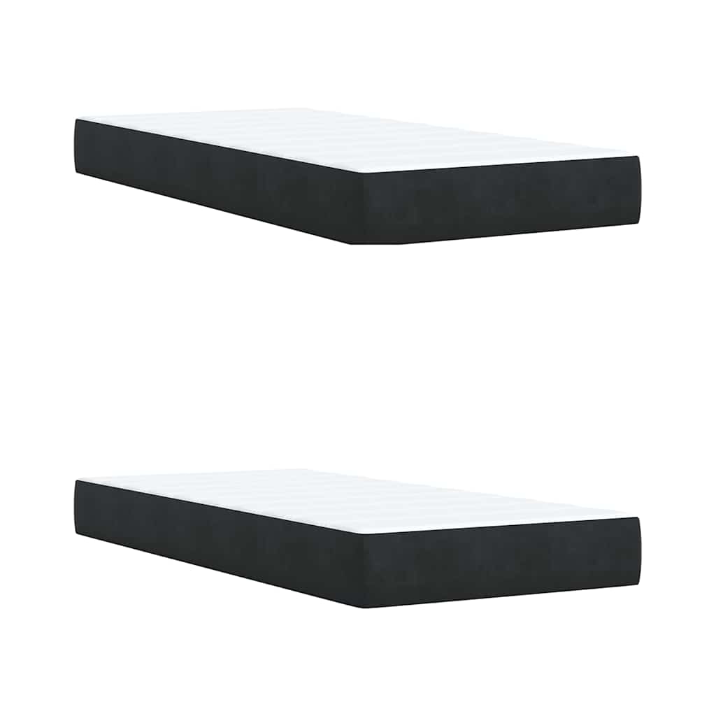 Giroletto a Molle con Materasso Nero 200x200 cm in Velluto | homemem39