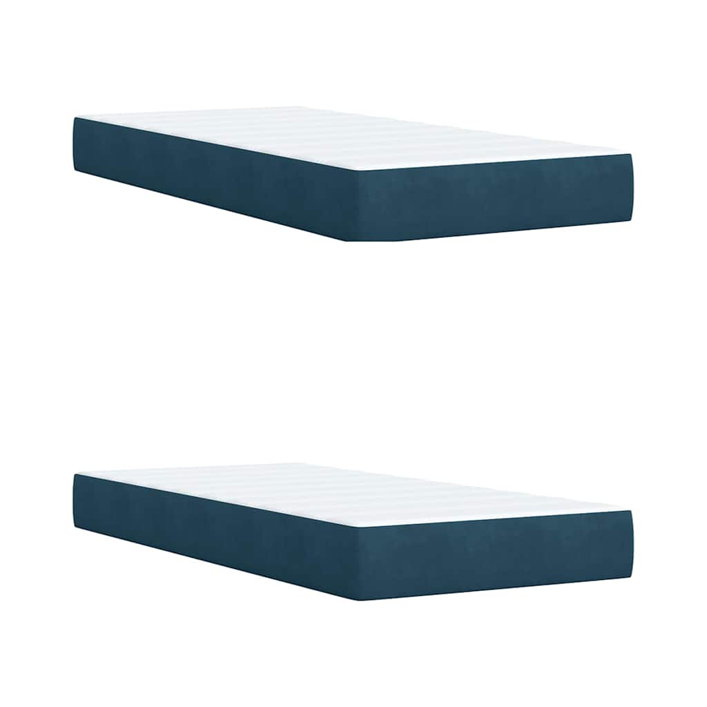 Giroletto a Molle con Materasso Blu 200x200 cm in Velluto | homemem39