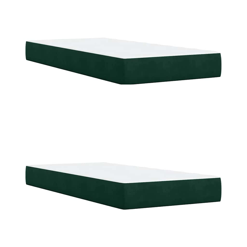 Giroletto a Molle con Materasso Verde Scuro 200x200 cm Velluto | homemem39