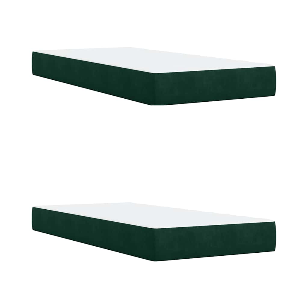 Giroletto a Molle con Materasso Verde Scuro 200x200 cm Velluto | homemem39