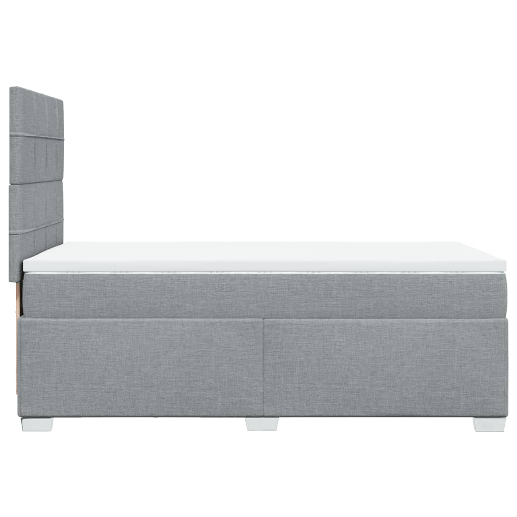 Giroletto a Molle con Materasso Grigio Chiaro 90x190 cm Tessuto