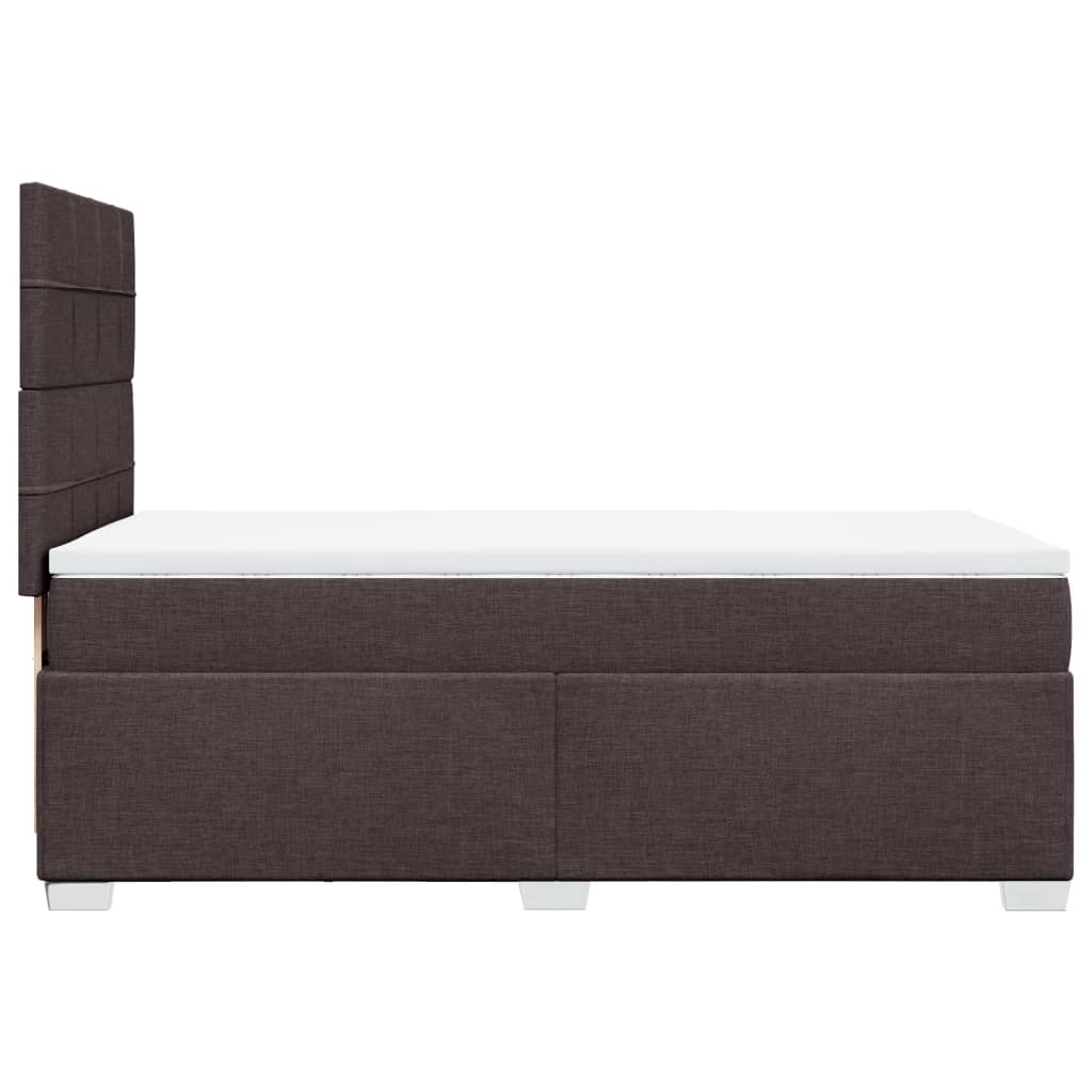 Giroletto a Molle con Materasso Marrone Scuro 100x200cm Tessuto