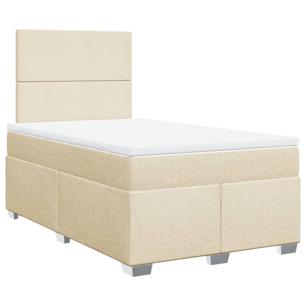 Giroletto a Molle con Materasso Crema 120x200 cm in Tessuto
